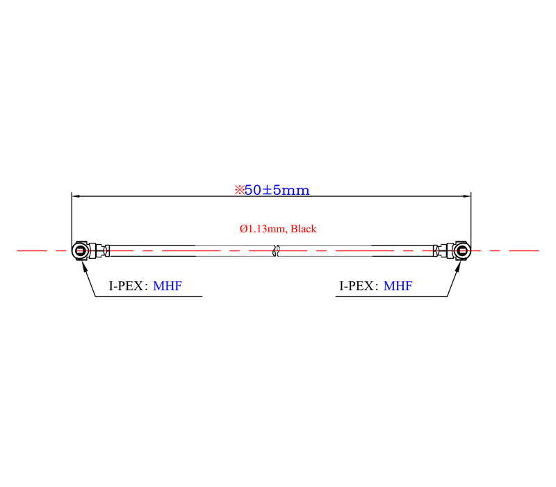 ZJX-IPEX-MHF-MHF-∅1.13-B50MM